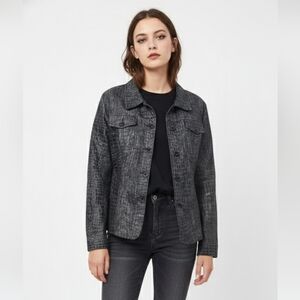 Bamboo Traders Jacket Black Croc Print Animal Punk Grunge Goth Streetwear L